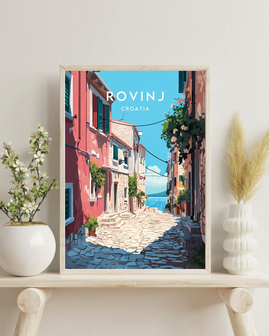 Rovinj Croatia Old Town Cobblestone Street Coast Travel Poster - Image 4