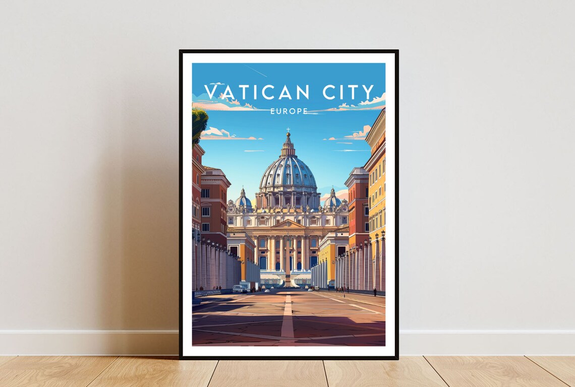 Vatican City Travel Poster, Europe Place Print