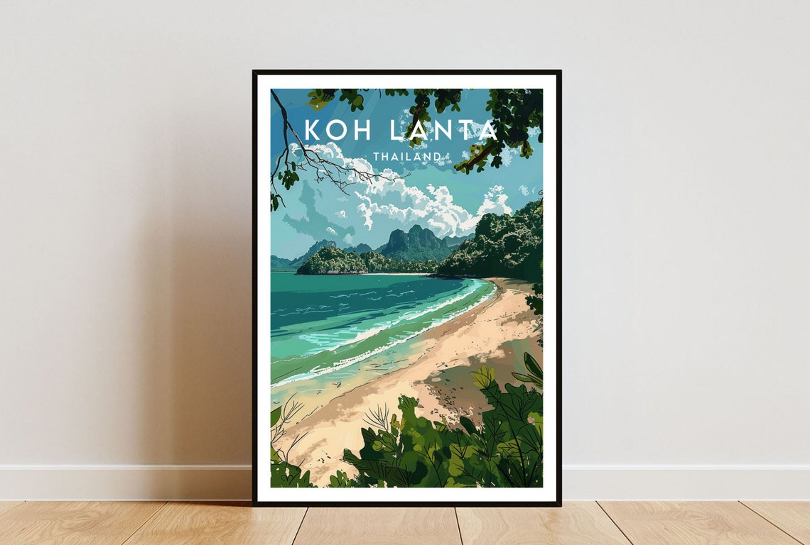Koh Lanta Travel Print Thailand Koh Lanta Poster Thailand Poster Travel Wall Art Thailand Print Koh Lanta Ko Lanta Thai Poster