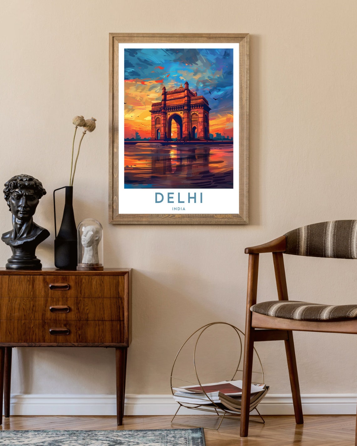 Delhi Travel Print India Delhi Poster India Poster Travel Wall Art India Print New Delhi New Delhi Poster India Gate Poster India - Image 2