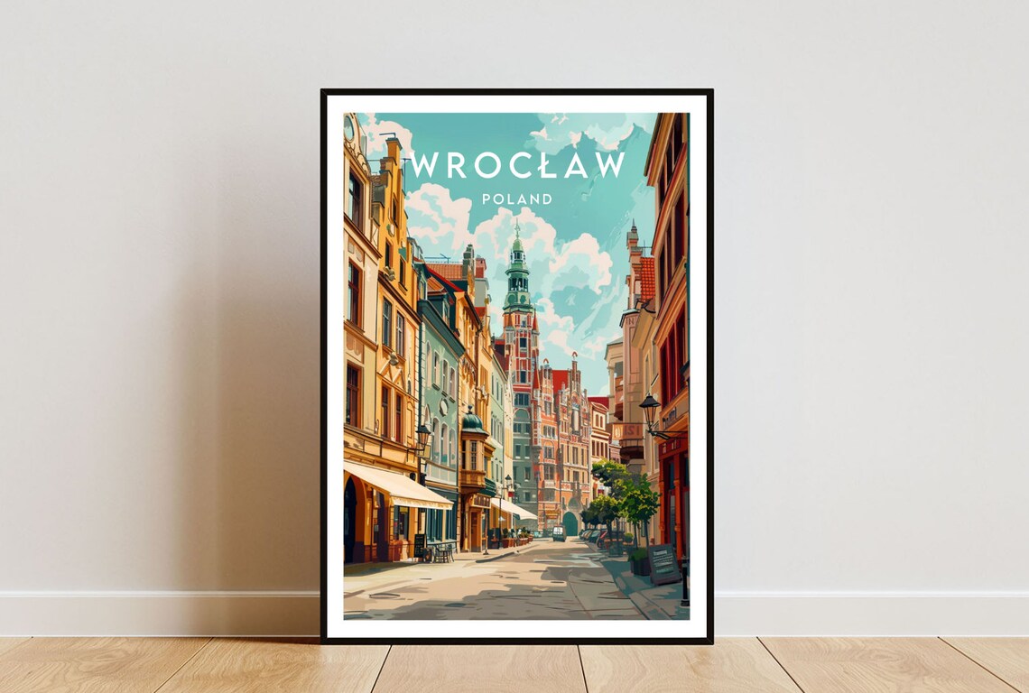 Wroclaw Travel Poster, Europe City Print