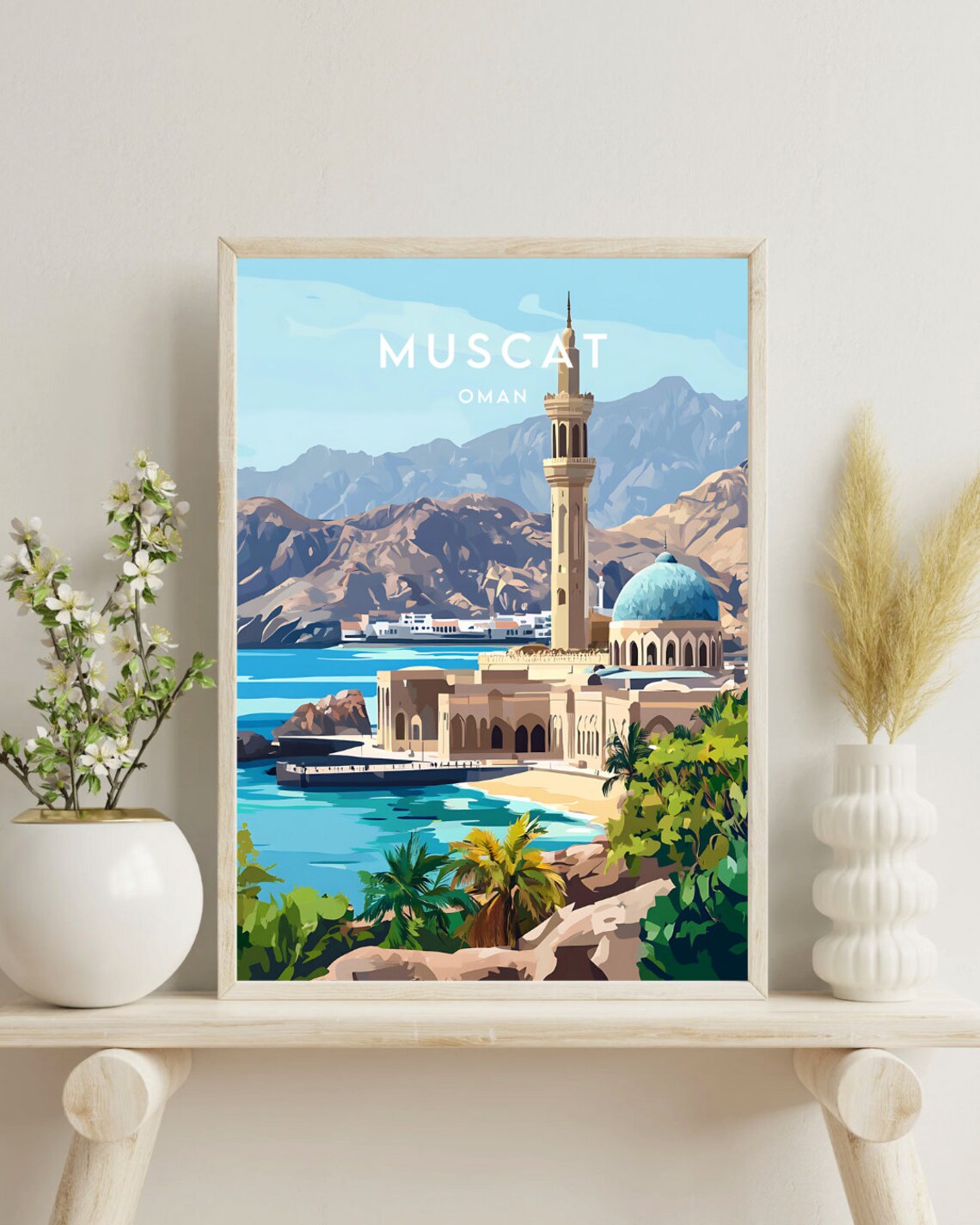 Muscat Travel Poster, Oman Middle East Wall Art - Image 4