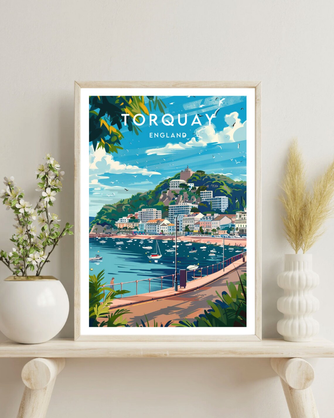Torquay England Seaside Bay Promenade Boats Vintage Travel Poster - Image 4