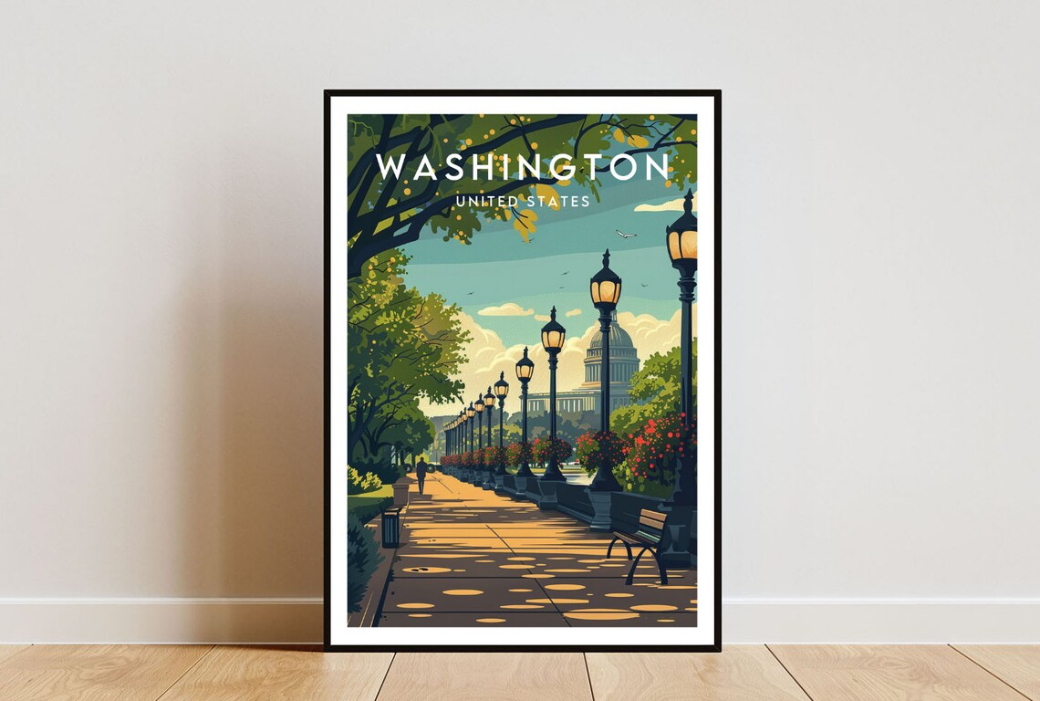 Washington Travel Poster, United States Wall Art