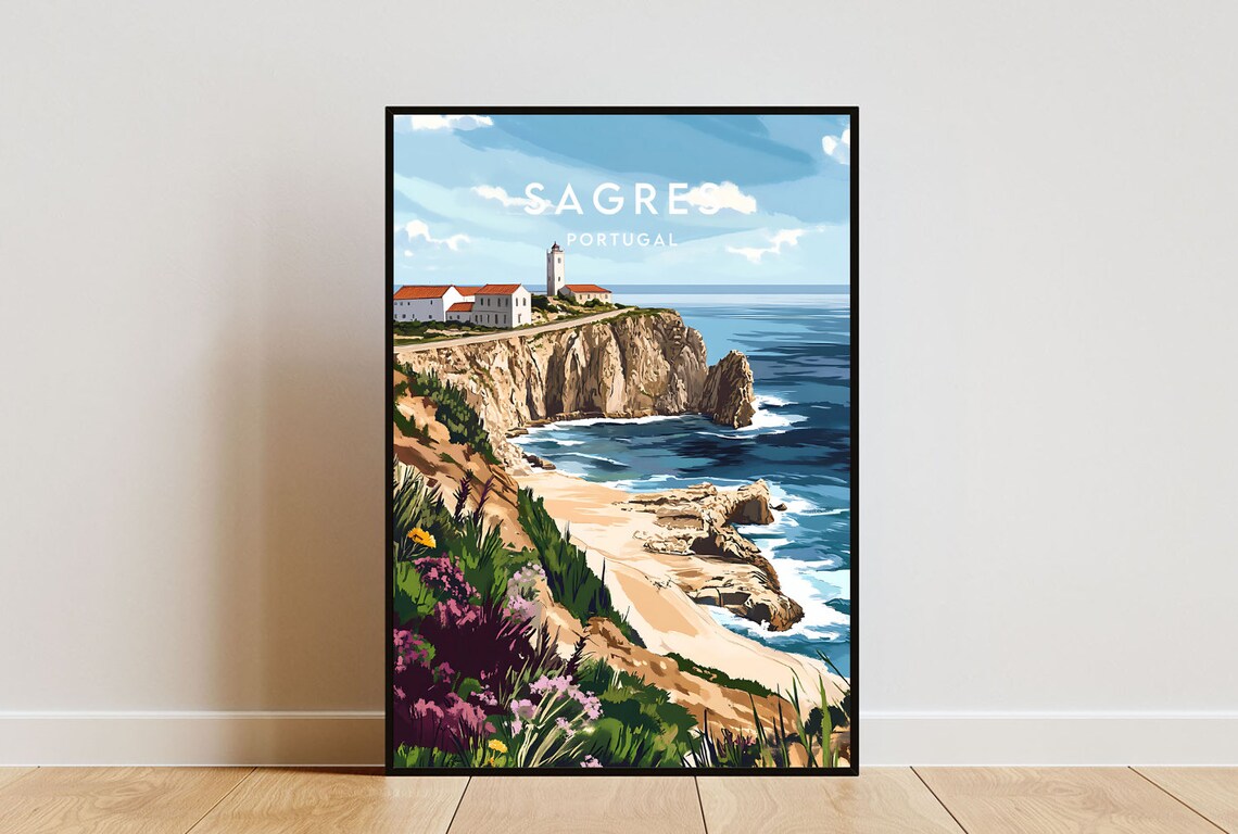 Sagres Travel Poster, Portugal Europe Wall Art