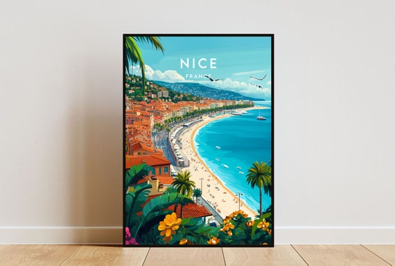 Nice France Travel Poster, South of France