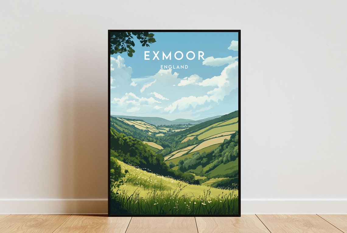 Exmoor Travel Print England Exmoor Poster England Poster Travel Wall Art England Print Poster England Europe Exmoor Uk Britain
