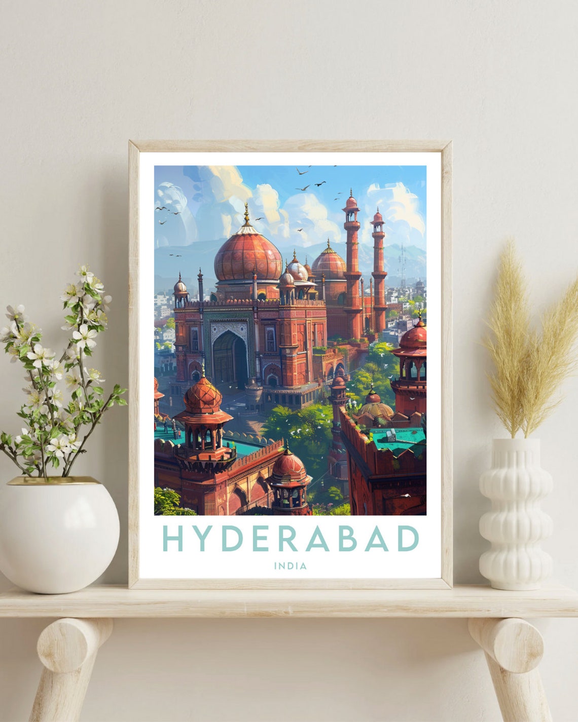 Hyderabad Travel Print India Hyderabad Poster India Poster Travel Wall Art India Print Telangana Poster India Asia Telangana - Image 4