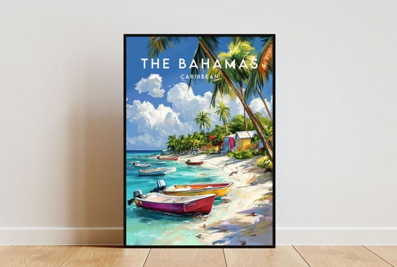 The Bahamas Travel Print Caribbean Bahamas Poster Caribbean Poster Travel Wall Art Bahamas Print Bahamas Caribbean The Bahamas