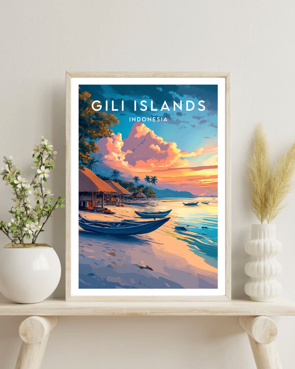 Gili Islands Travel Poster, Indonesia Place Print - Image 4
