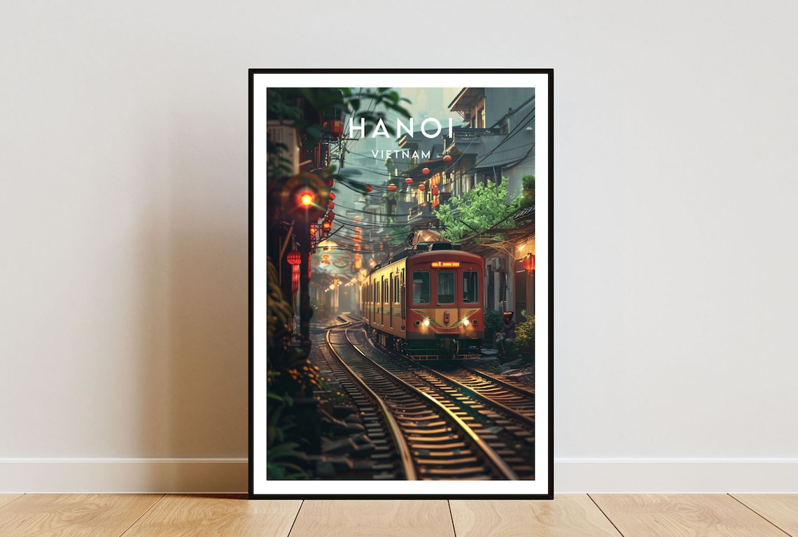 Hanoi Travel Print, Vietnam Wall Art Poster