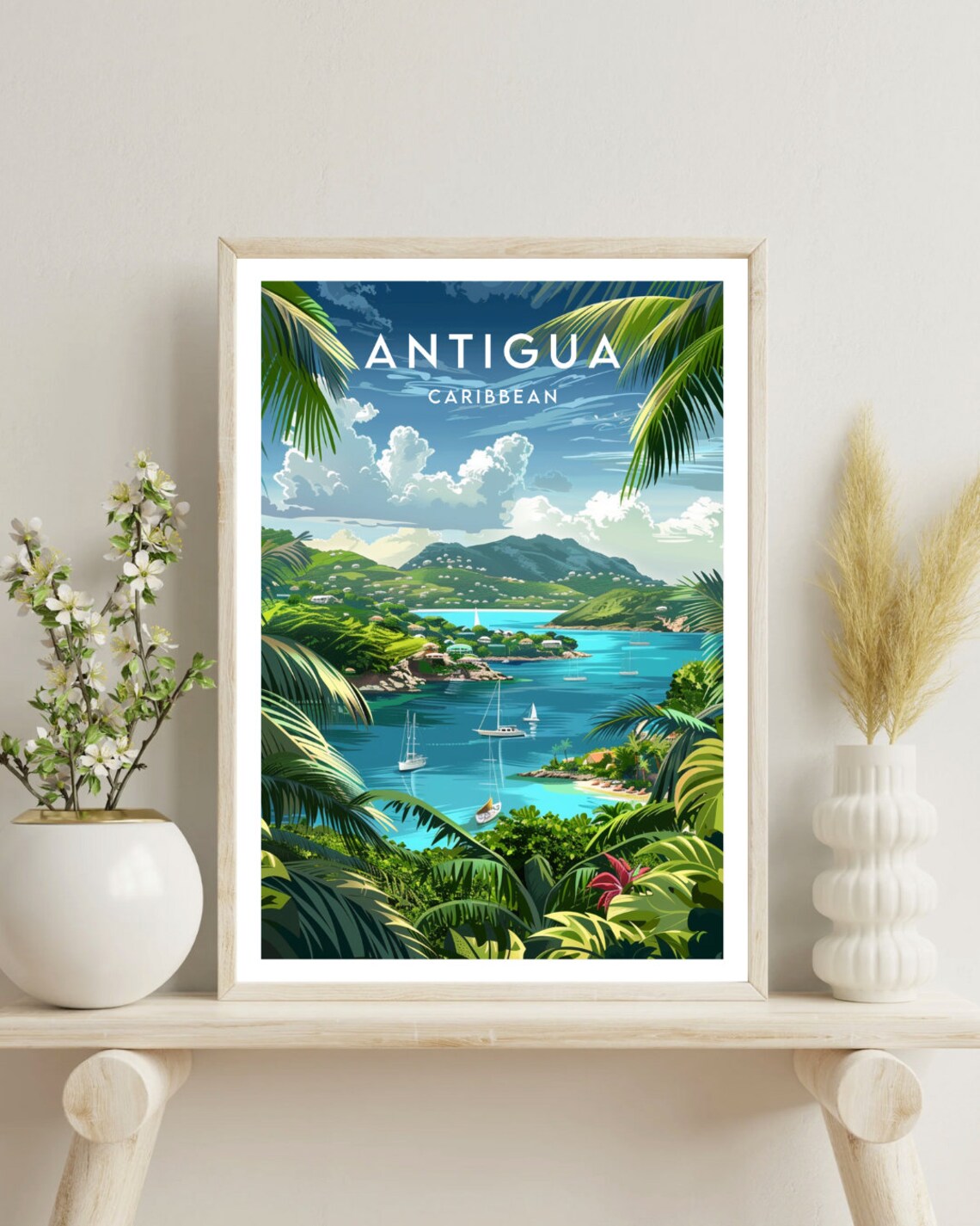 Antigua Travel Poster, Caribbean Island Print - Image 4
