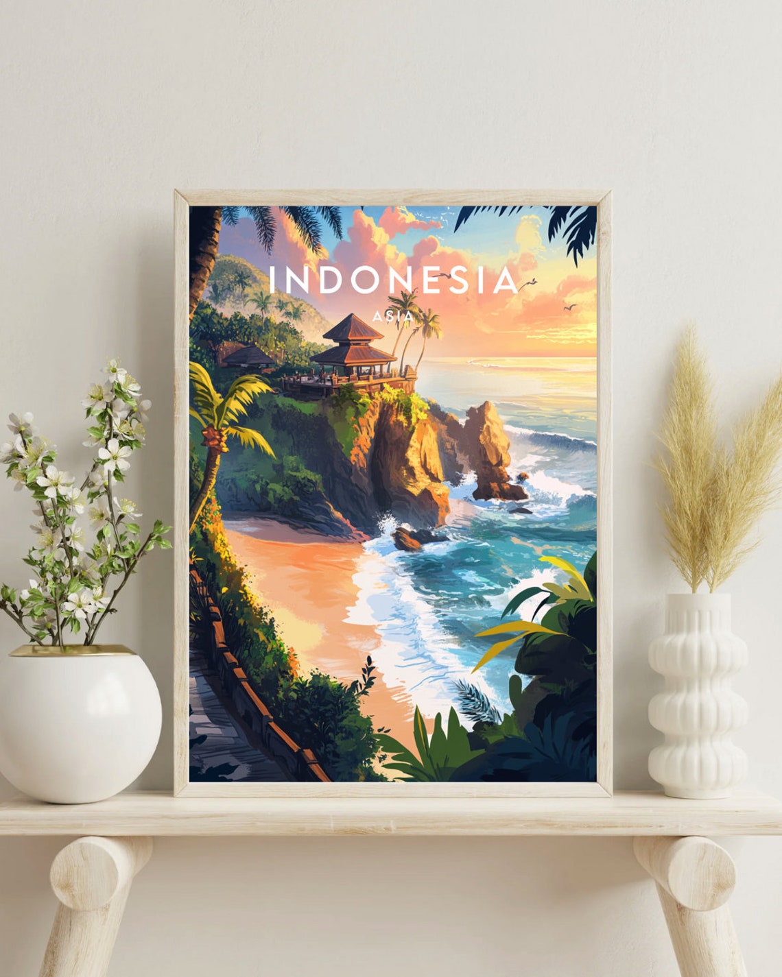 Indonesia Travel Print Indonesia Poster Travel Wall Art Indonesia Print Travel Poster Backpacking Poster Se Asia Wall Decor Bali Art - Image 4