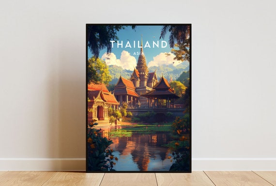 Thailand Travel Print Thailand Poster Travel Wall Art Thailand Print Travel Poster Backpacking Poster Se Asia Wall Decor Thailand