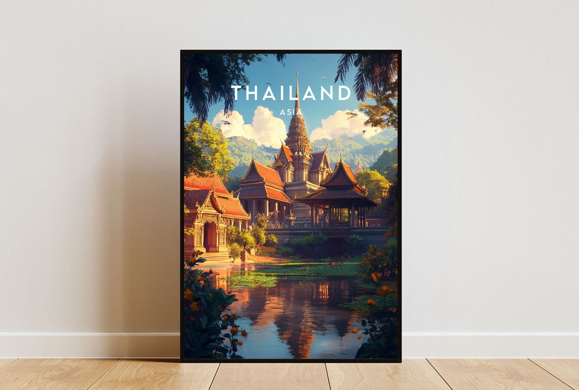 Thailand Travel Print Thailand Poster Travel Wall Art Thailand Print Travel Poster Backpacking Poster Se Asia Wall Decor Thailand