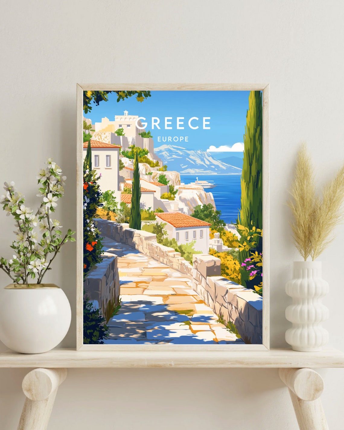 Greece Travel Print Europe Europe Poster Greece Poster Travel Wall Art Greece Print Greece Europe Santorini Greek Islands Athens - Image 4