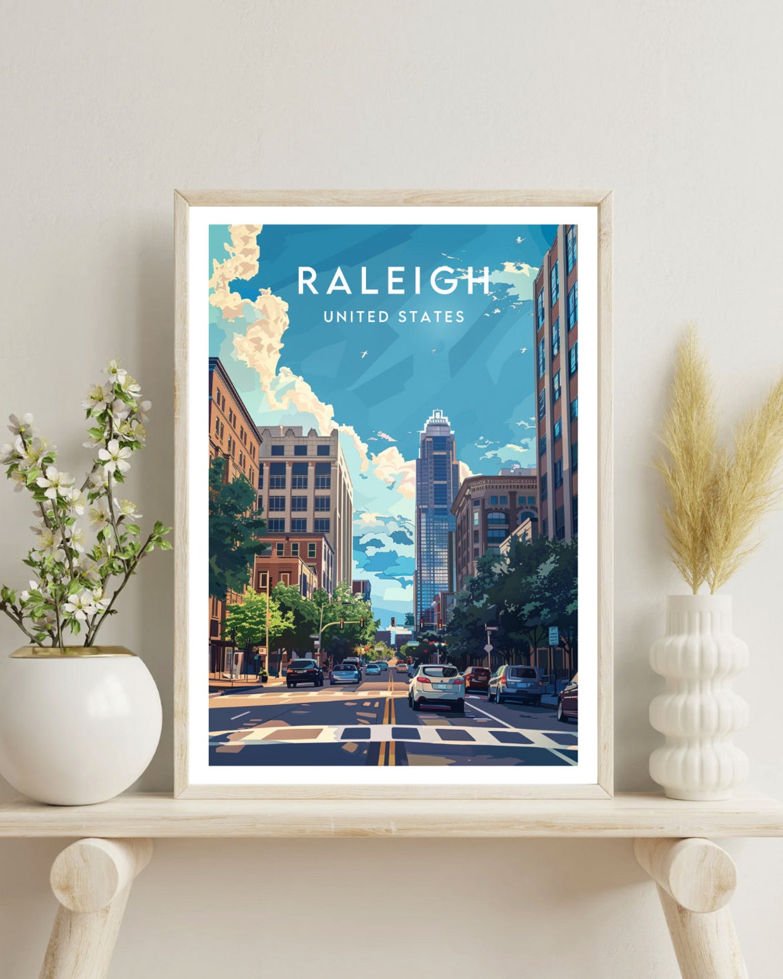 Raleigh Travel Print United States Raleigh Poster America Poster Travel Wall Art America Print Raleigh Usa North Carolina Poster - Image 4