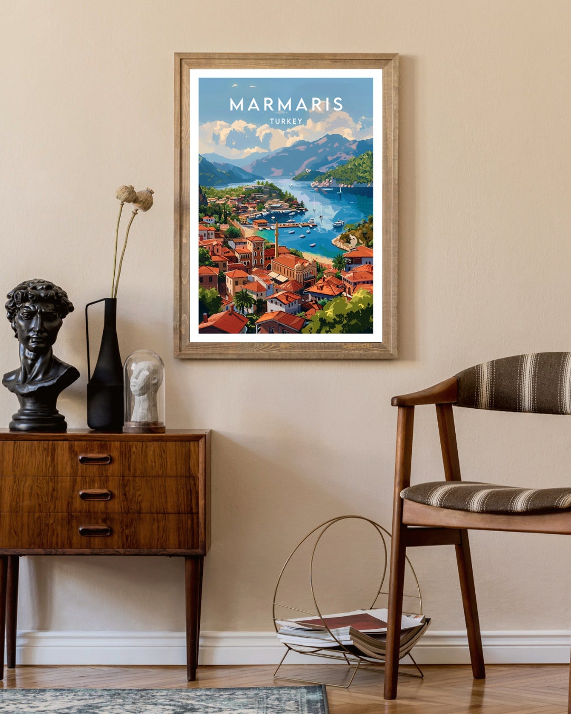 Marmaris Turkey Seaside Coastal Bay Marina Harbor Town Poster - Image 2