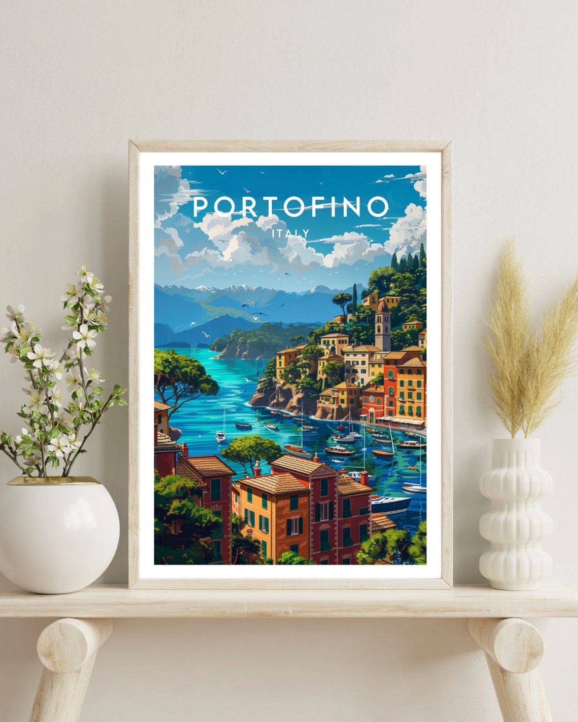 Portofino Travel Print Italy Portofino Poster Italy Poster Travel Wall Art Italy Print Poster Italy Europe Portofino Italy Mural - Image 4