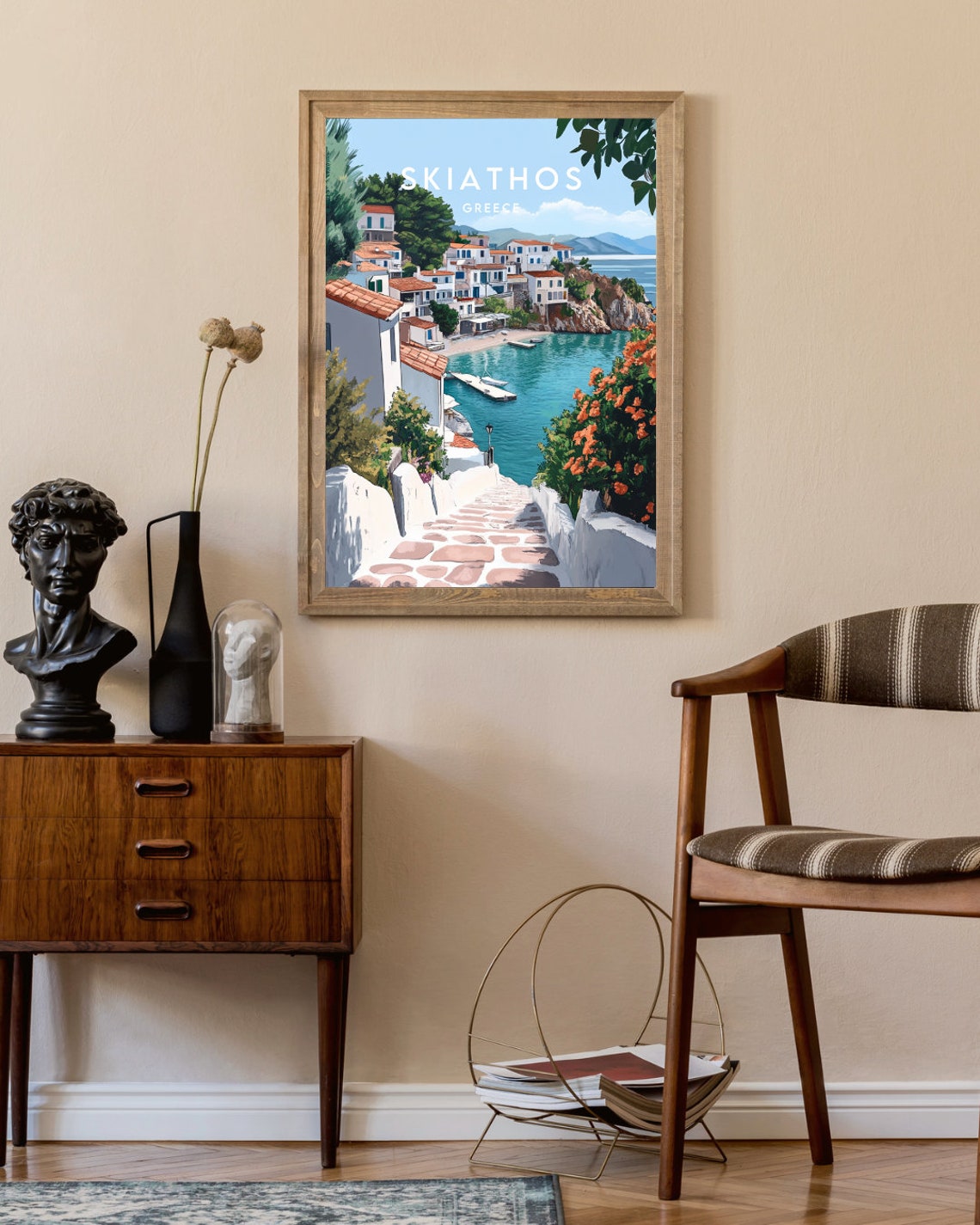Skiathos Greece Island Harbor Stone Steps Seaside Travel Poster - Image 2