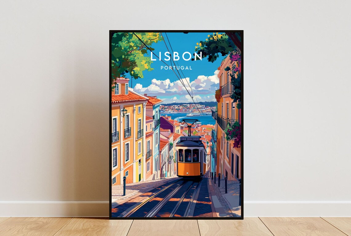 Lisbon Travel Poster, Portugal Europe Wall Art