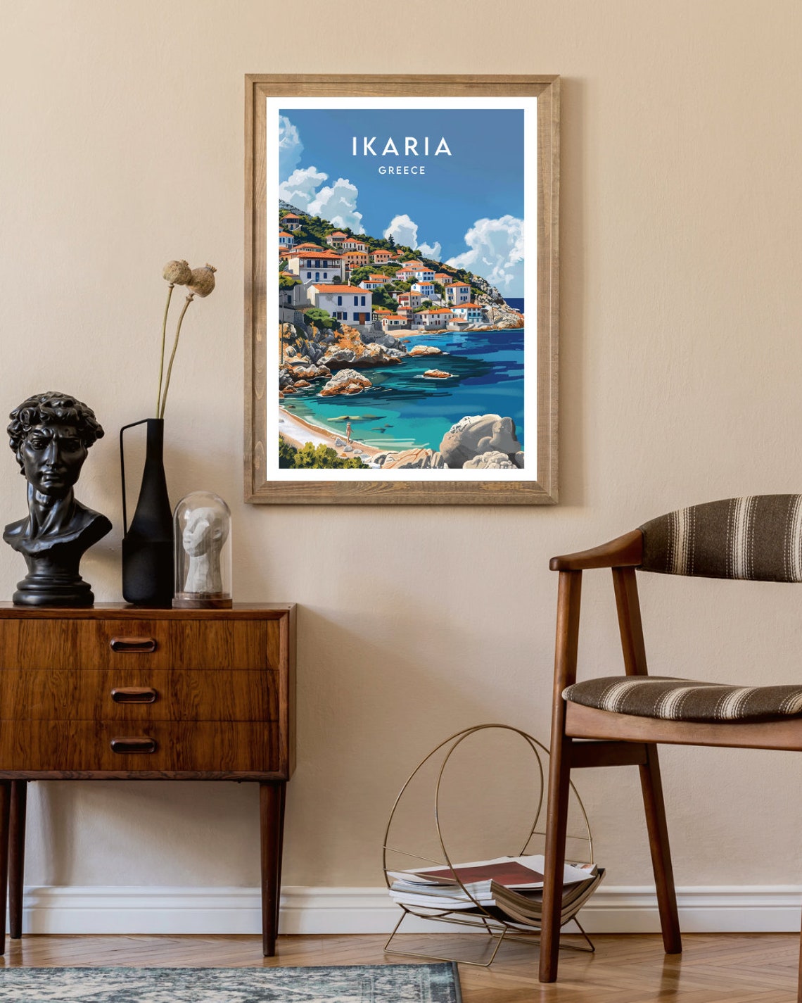 Ikaria Travel Print Greece Ikaria Poster Greece Poster Travel Wall Art Greece Print Poster Greece Europe Ikaria Greek Poster - Image 2