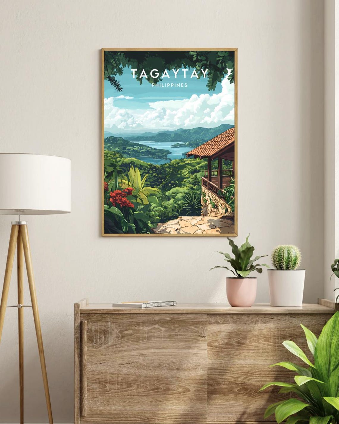 Tagaytay Philippines Taal Lake Hillside View Tropical Travel Poster - Image 3