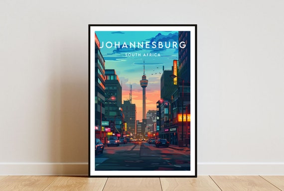 Johannesburg Travel Print South Africa South Africa Poster Johannesburg Poster Travel Wall Art Johannesburg Print Johannesburg Africa