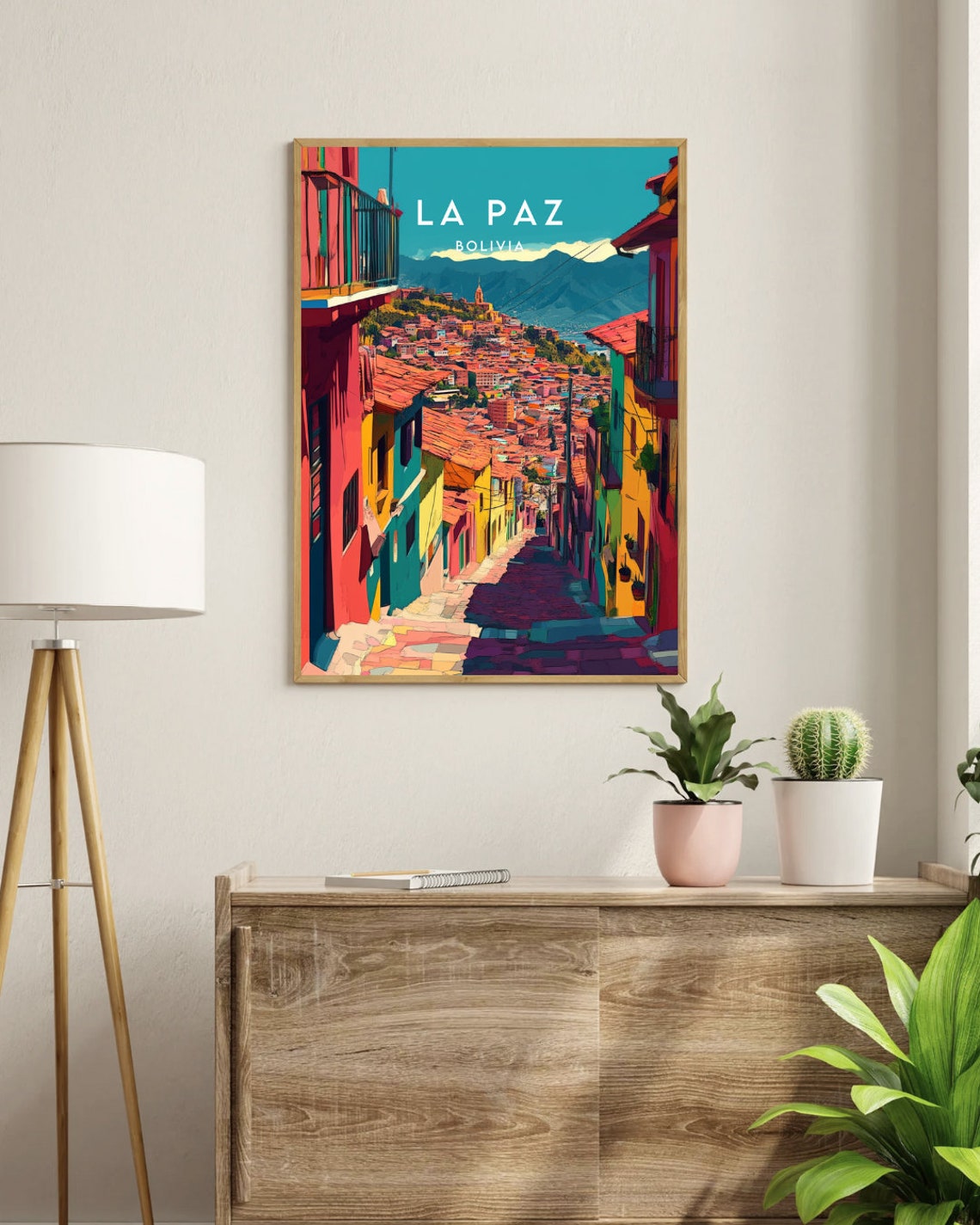 La Paz Travel Print Bolivia La Paz Poster Bolivia Poster Travel Wall Art Bolivia Print La Paz South America Bolivian La Paz Print - Image 3