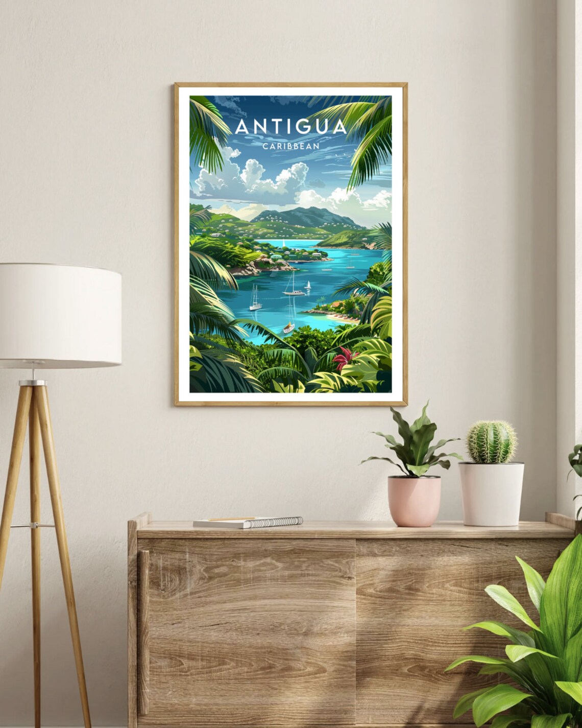 Antigua Travel Poster, Caribbean Island Print - Image 3