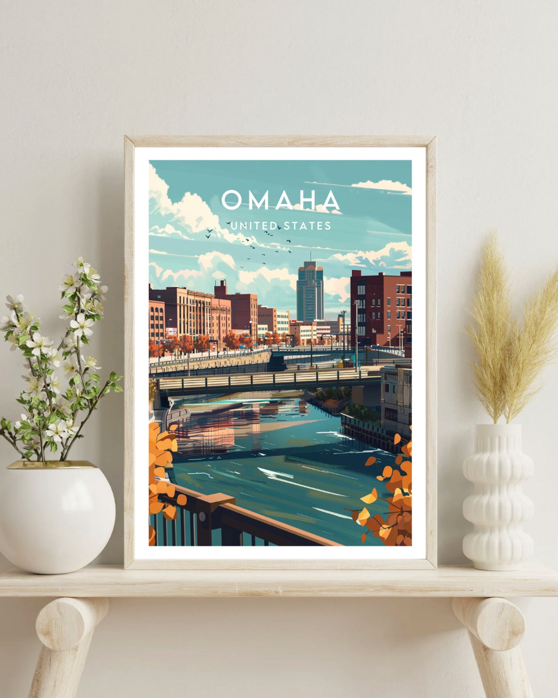 Omaha Travel Print United States Omaha Poster America Poster Travel Wall Art America Print Omaha Usa Nebraska United States Poster - Image 4