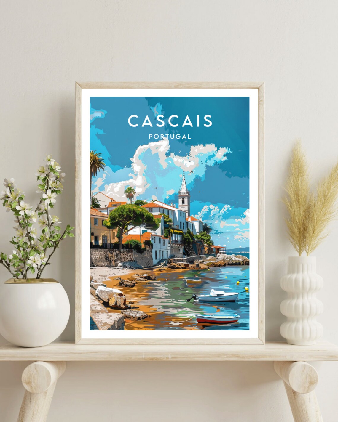 Cascais Travel Poster, Portugal Europe Wall Art - Image 4
