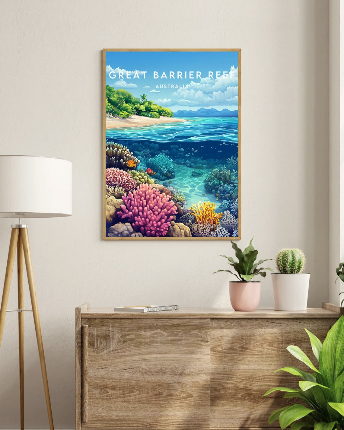 Great Barrier Reef Australia Coral Ocean Reef Dive Travel Poster - Image 3
