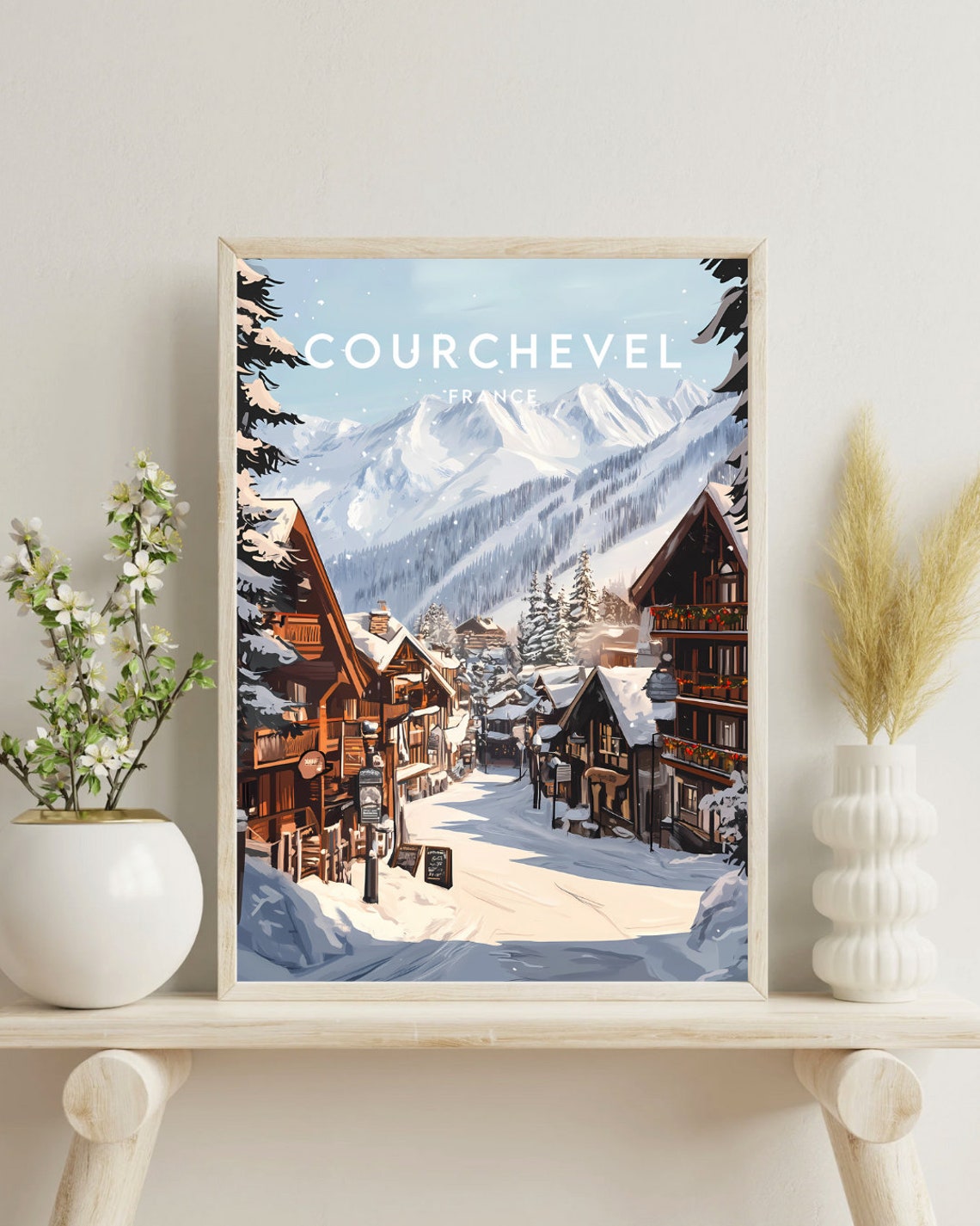Courchevel Travel Print France Courchevel Poster France Poster Travel Wall Art France Print France Europe Courchevel Print Ski Art - Image 4