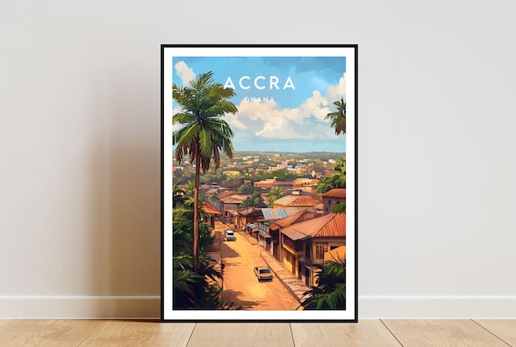 Accra Travel Poster, Ghana Africa Wall Art
