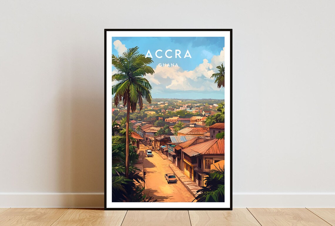 Accra Travel Poster, Ghana Africa Wall Art
