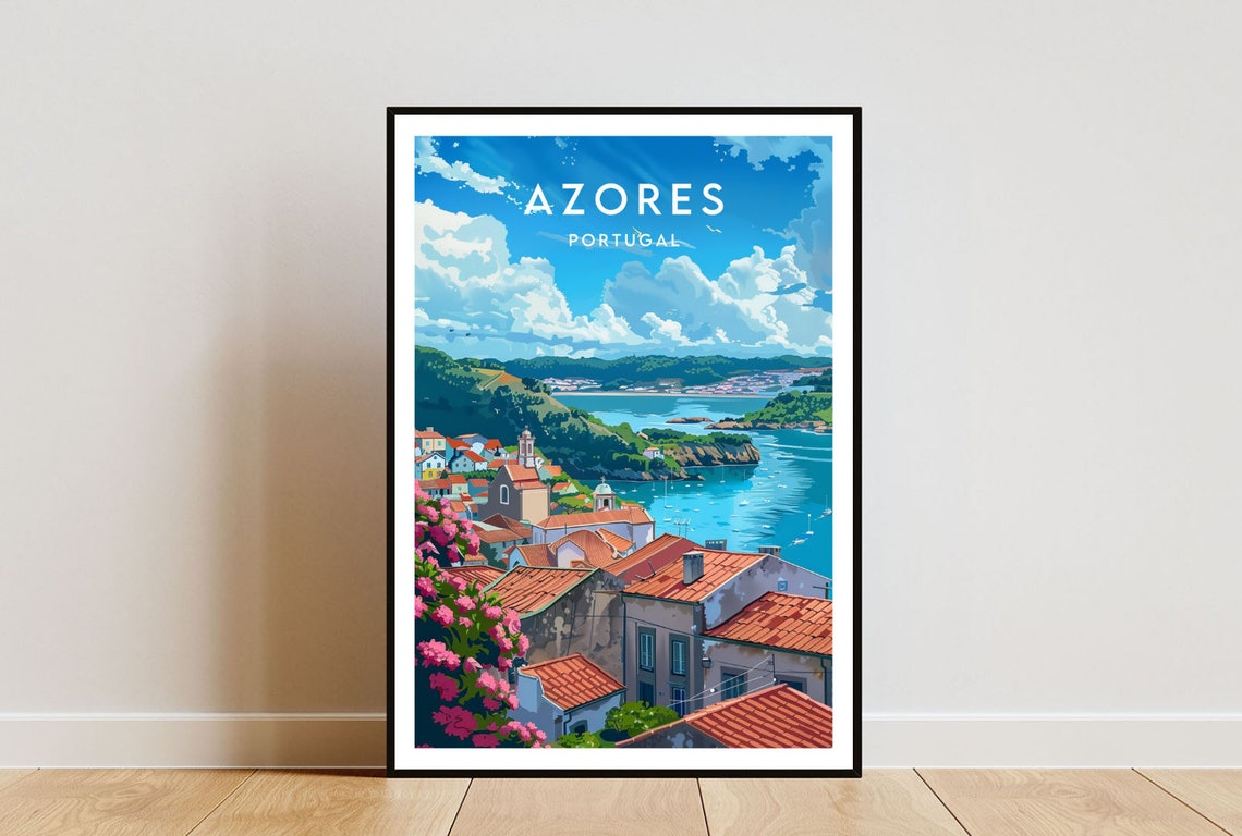Azores Travel Print Portugal Azores Poster Portugal Poster Travel Wall Art Portugal Print Poster Portugal Europe Azores Portuguese