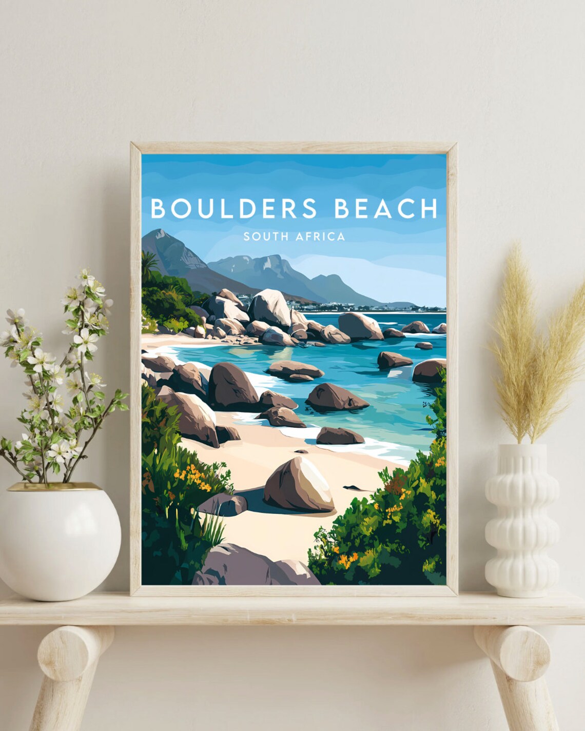 Boulders Beach South Africa Coastal Granite Rocks Travel Poster - Image 4