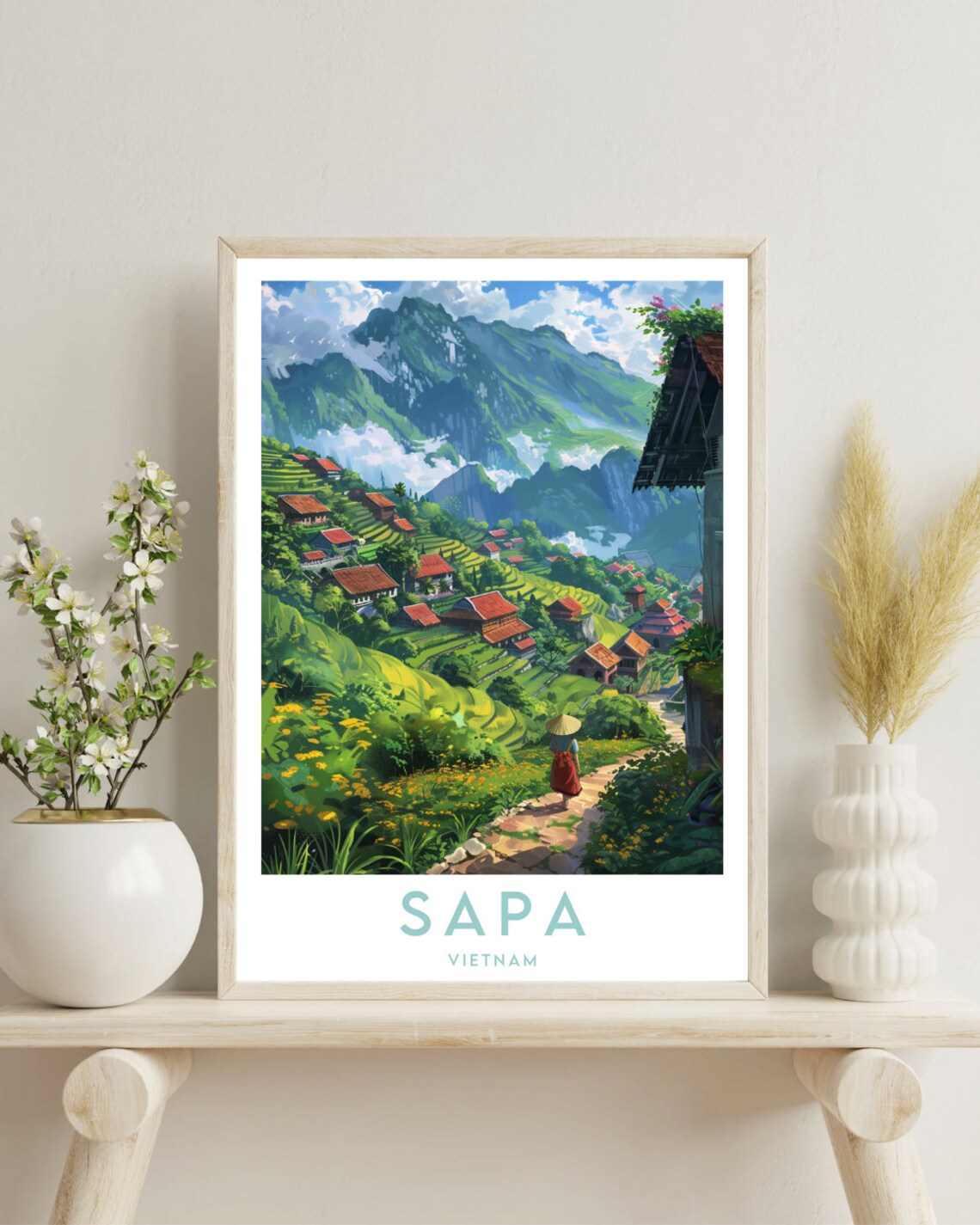 Sapa Vietnam Terraced Rice Fields Mountain Village Travel Poster - Image 4