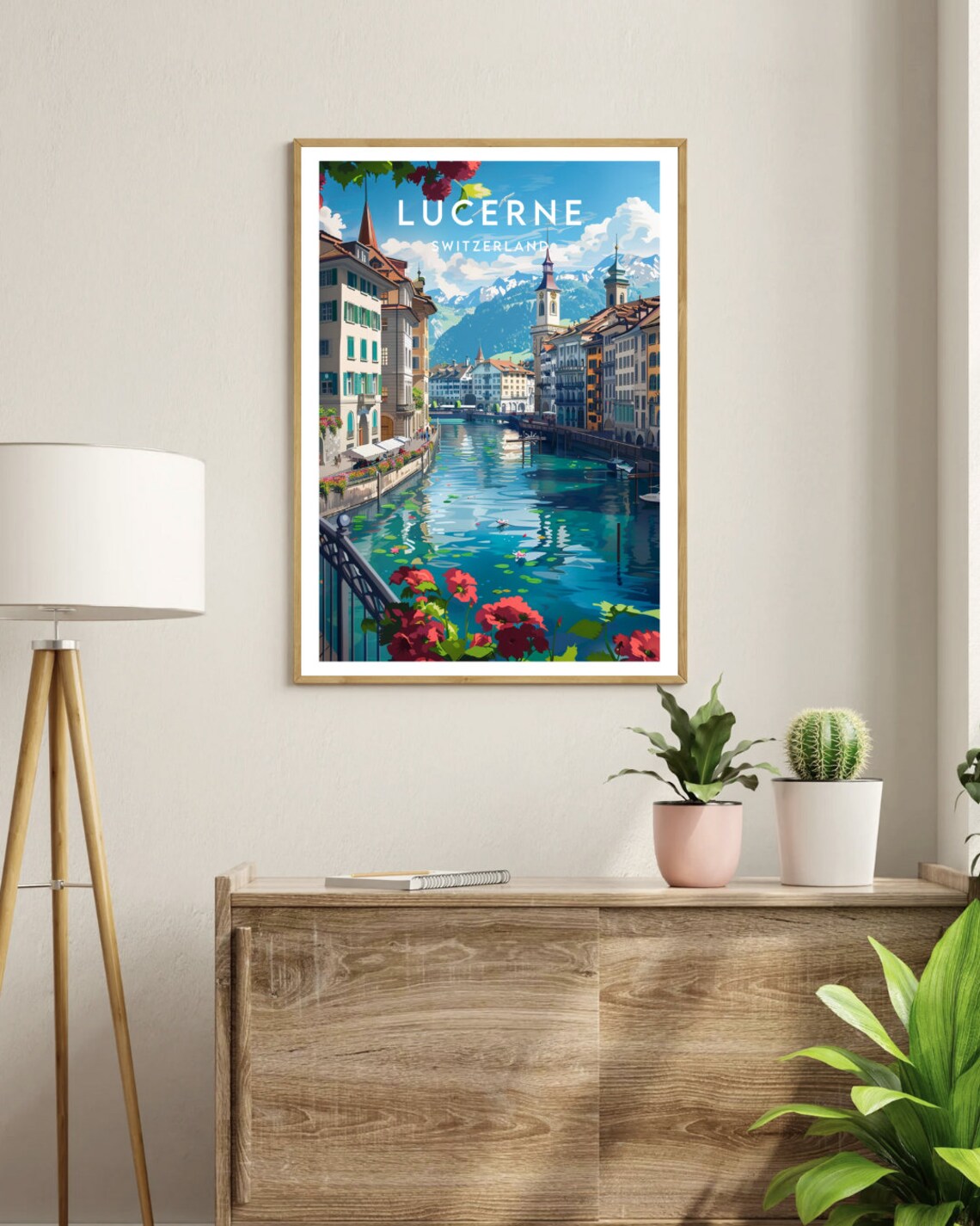 Lucerne Travel Poster, Switzerland Europe Wall Art - Image 3