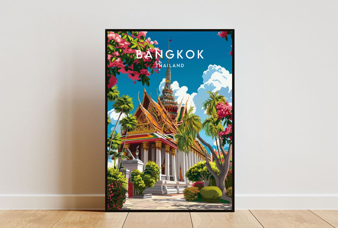 Bangkok Travel Print Thailand Bangkok Poster Thailand Poster Travel Wall Art Thailand Print Thai Poster Bangkok Print Se Asia Print