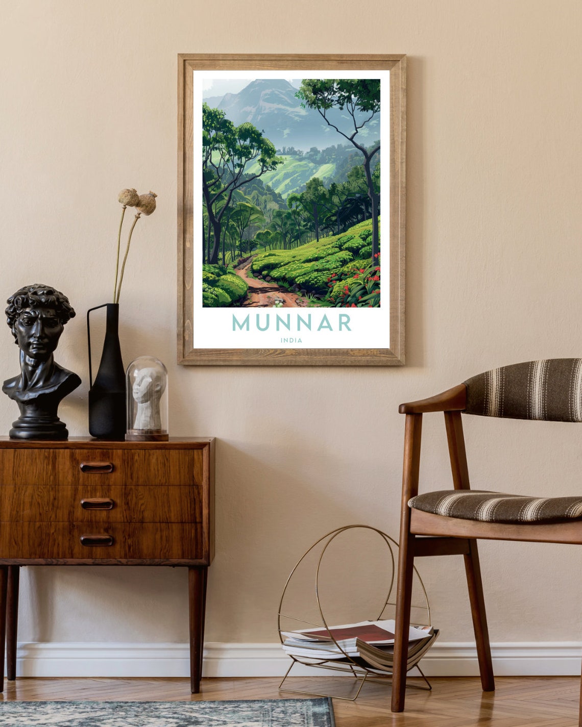 Munnar India Tea Gardens Misty Mountains Trail Travel Poster - Image 2