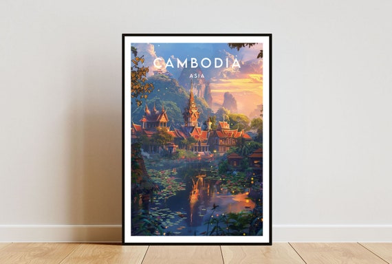 Cambodia Travel Print Angkor Wat Poster Cambodia Poster Travel Wall Art Cambodia Print Angkor Wat Cambodia Se Asia Backpacking