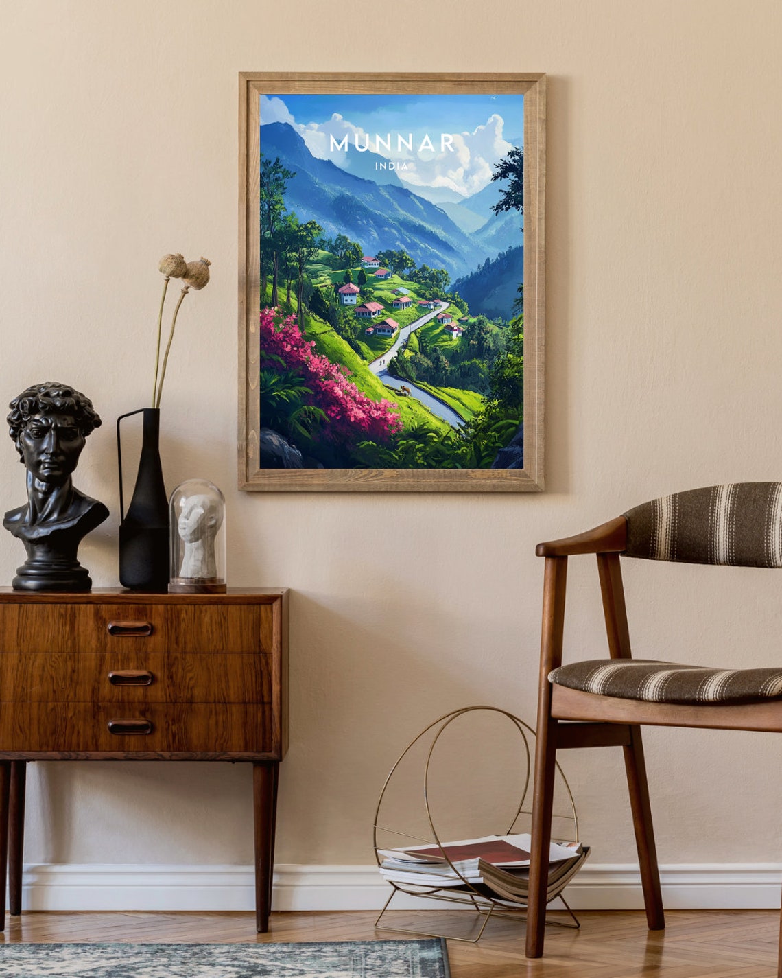 Munnar India Kerala Tea Hills Mountain Road Scenic Travel Poster - Image 2