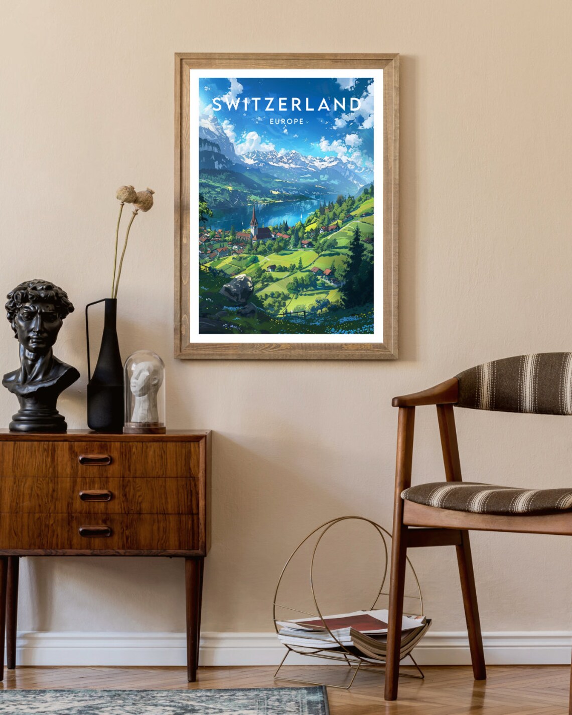 Switzerland Travel Poster, Geneva Europe Wall Art - Image 2