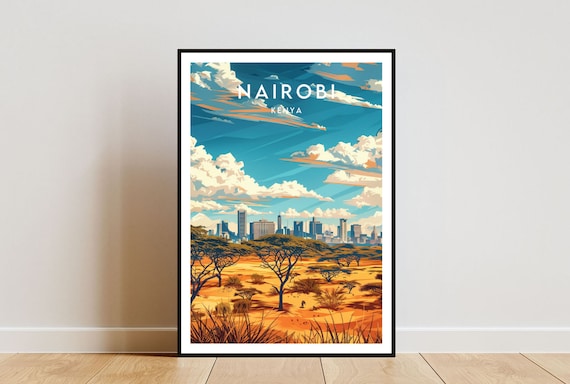 Nairobi Travel Poster, Kenya Wall Art Print