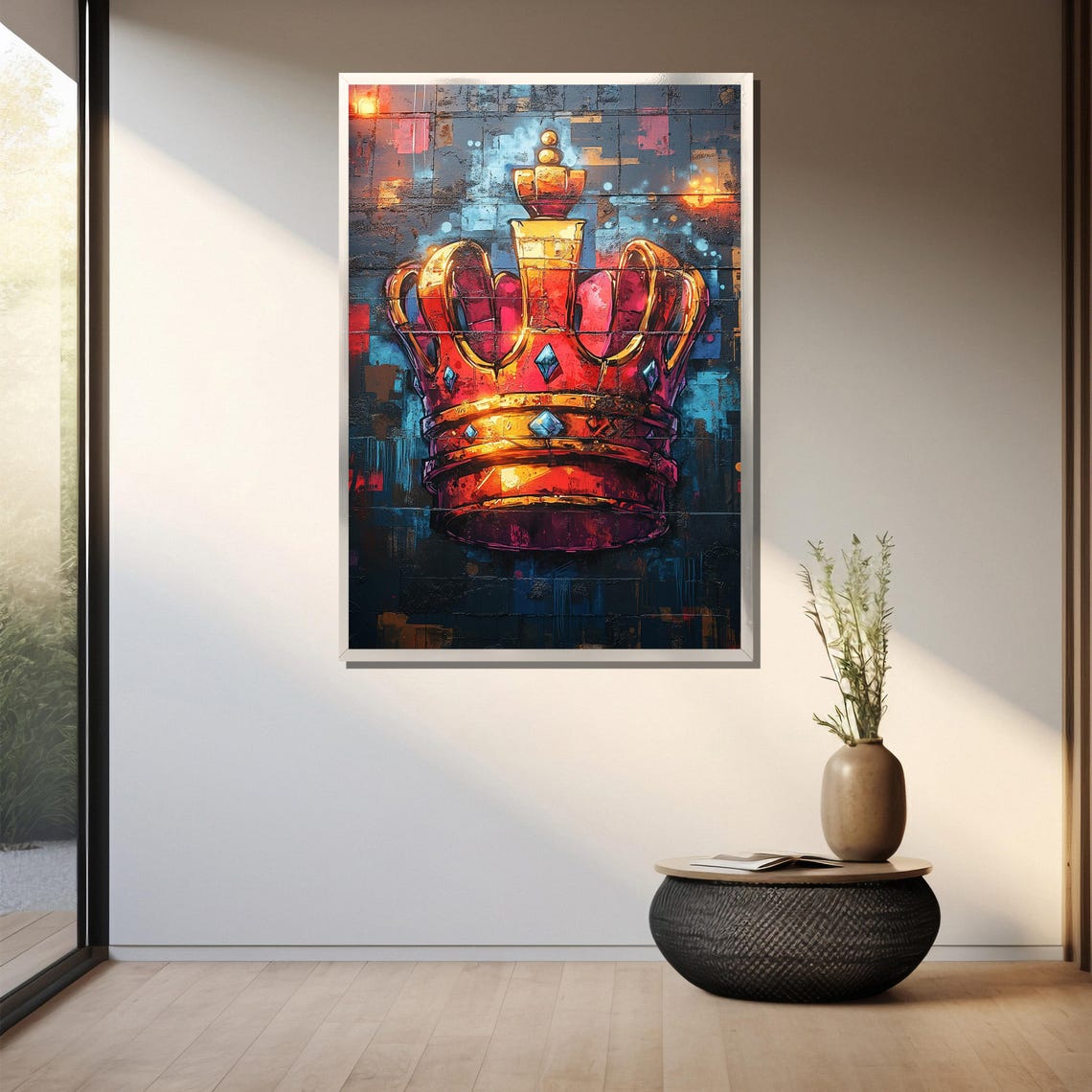 Graffiti Crown Painting Urban Street Art Wall Decor Vibrant Pop Art Royalty Modern Hip Hop Artwork Bold Statement Gift - Image 3