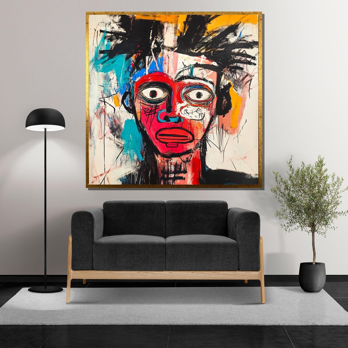 Abstract Expressionist Portrait Painting Graffiti Street Art Face Wall Decor Bold Modern Art Print Edgy Urban Gift - Image 5