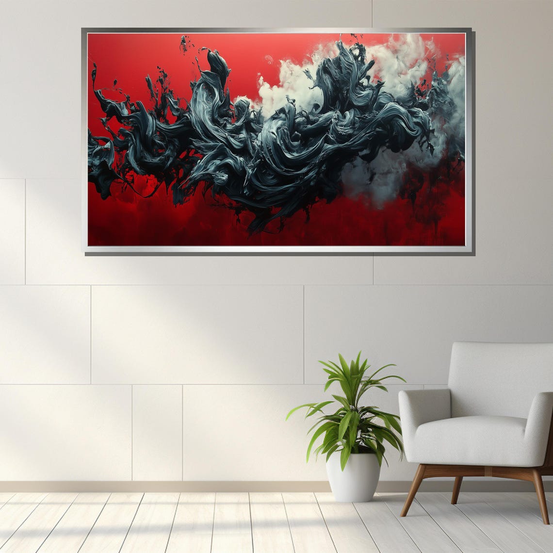 Abstract Swirling Motion Painting Bold Art Gift For Modern Home Or Office Decor - Image 3