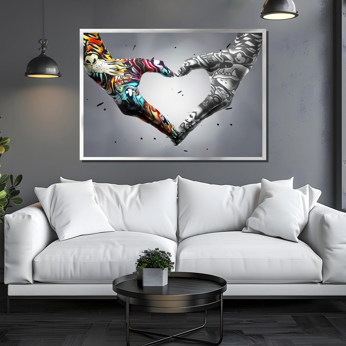 Two Graffiti Covered Hands Forming A Heart Shape Urban Love Art Poster - Image 3